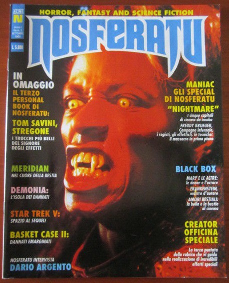 NOSFERATU (It) magazine side cover Issue 3 September 1990
