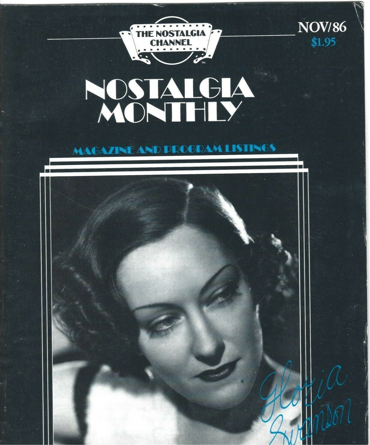 NOSTALGIA MONTHLY (CHANNEL) magazine side cover  November 1986