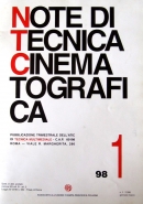 NOTE DI TECNICA CINEMATOGRAFICA magazine side cover Issue 1 January/March 1998