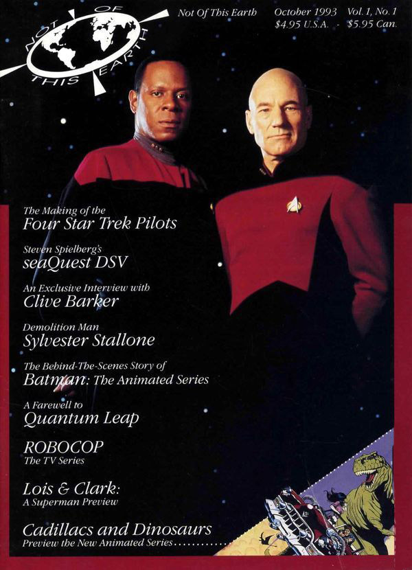 NOT OF THIS EARTH magazine side cover  Vol 1 No  1  October 1993