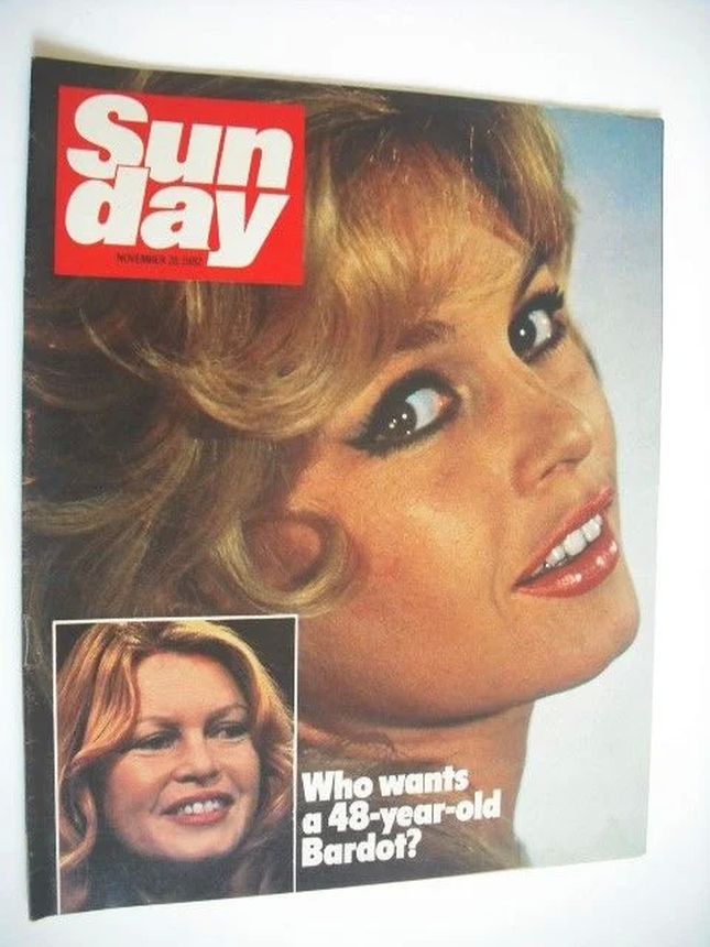 NEWS OF THE WORLD SUNDAY magazine side cover 28 November 1982