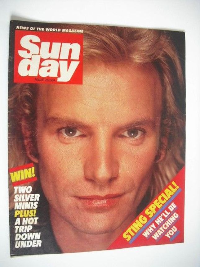 NEWS OF THE WORLD SUNDAY magazine side cover 26 August 1984