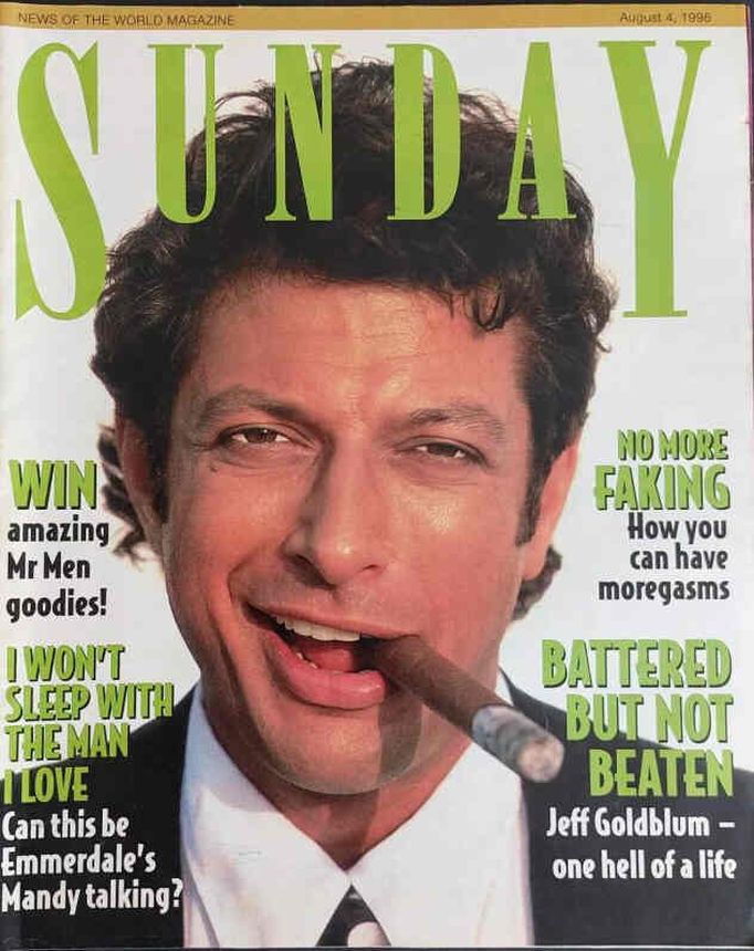 NEWS OF THE WORLD SUNDAY magazine side cover 4 August 1996