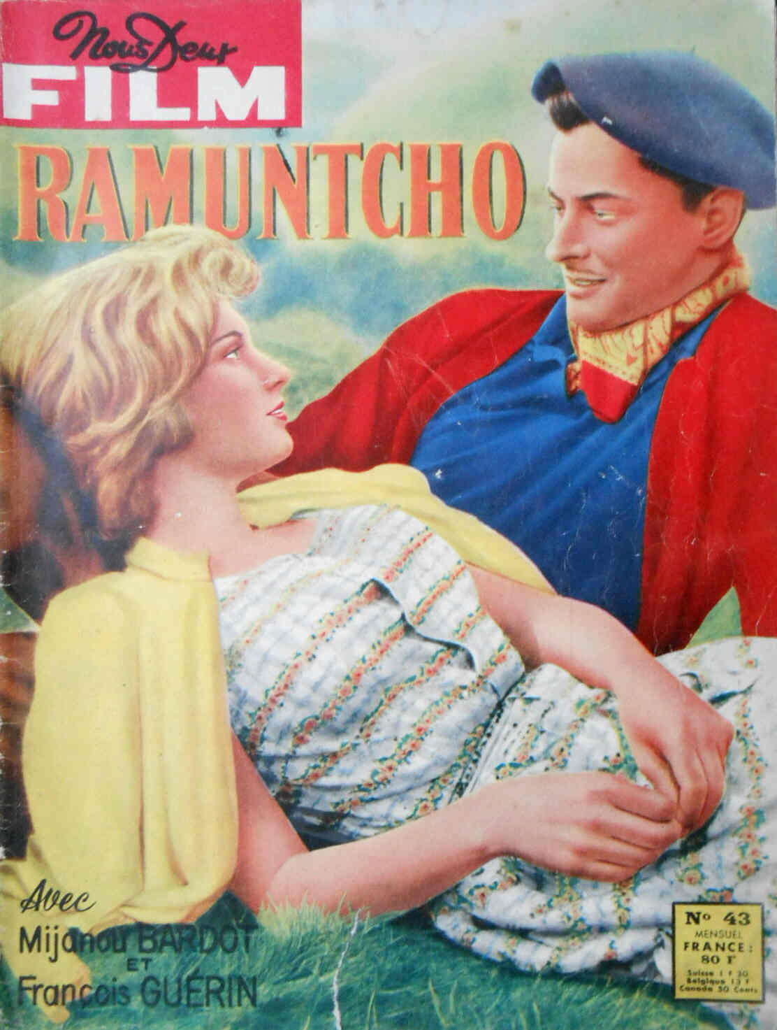 NOUS DEUX FILM magazine side cover Issue 43  1958
