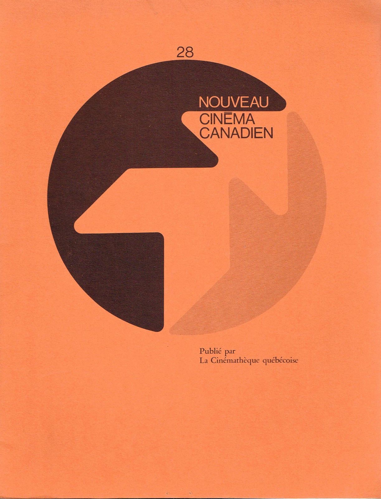 NOUVEAU CINEMA CANADIEN / NEW CANADIAN FILM magazine side cover Issue 28  November 1974
