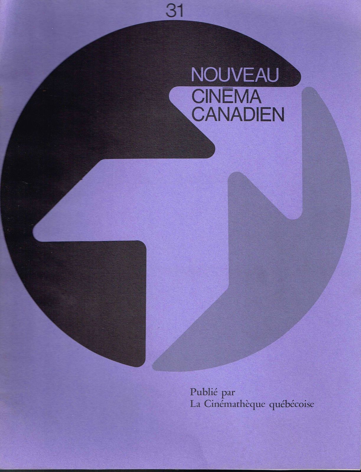 NOUVEAU CINEMA CANADIEN / NEW CANADIAN FILM magazine side cover Issue 31  April/May 1975