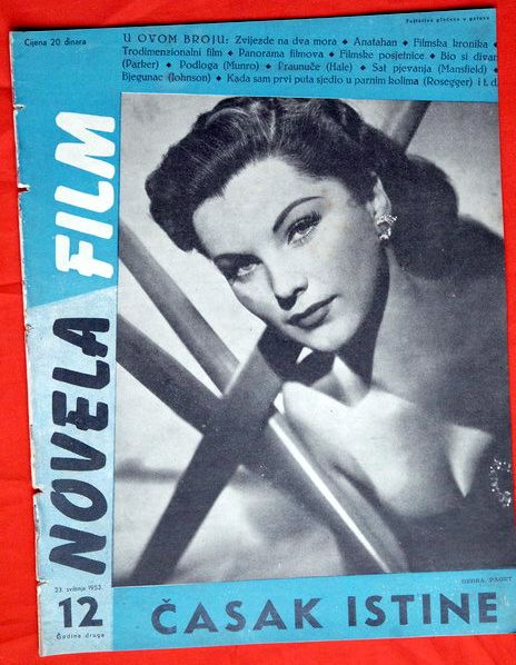 NOVELA FILM magazine side cover Issue 12  1953