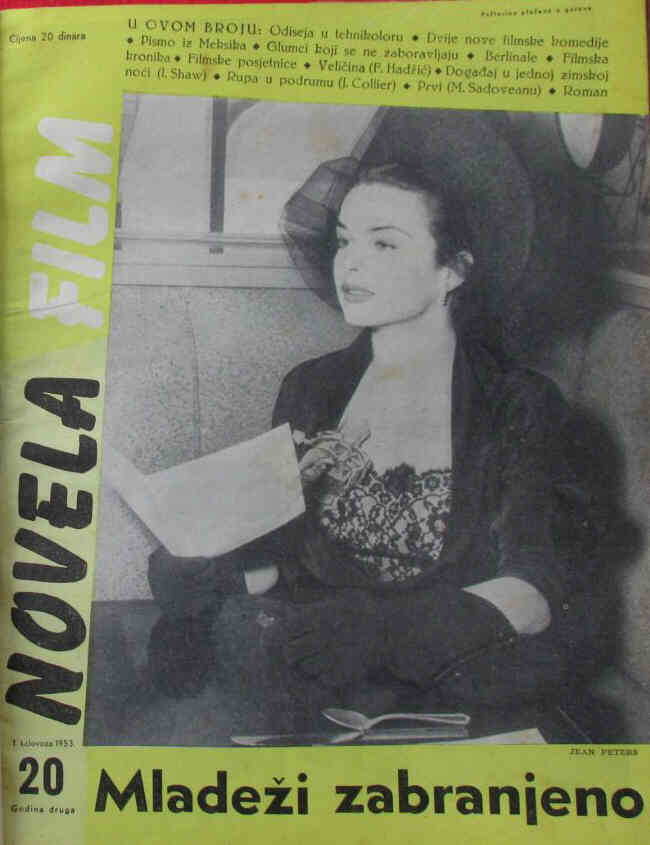 NOVELA FILM magazine side cover Issue 20  1953
