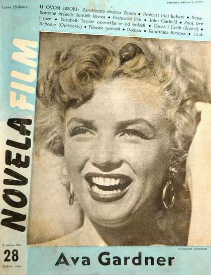NOVELA FILM magazine side cover Issue 28 1 January 1954