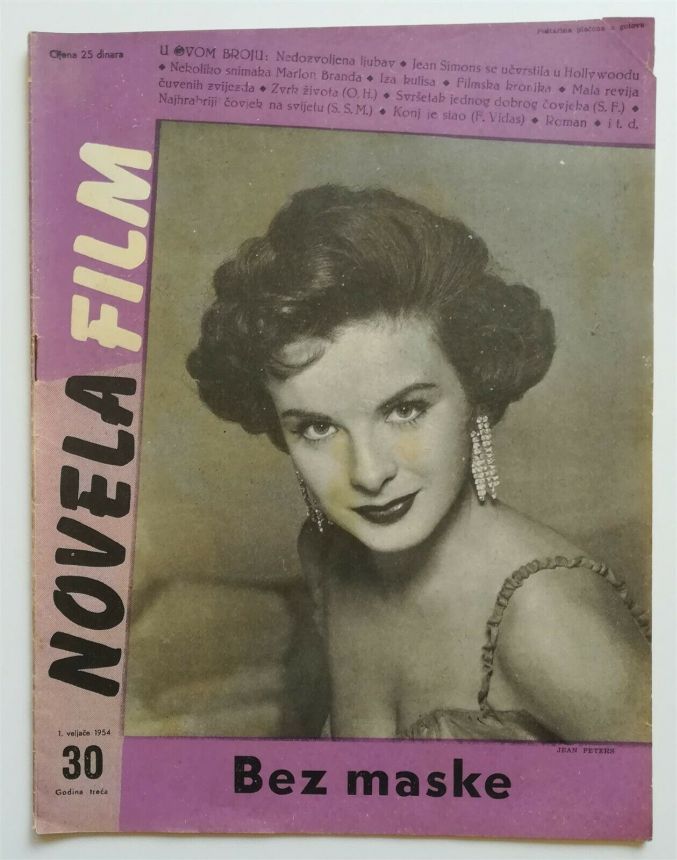 NOVELA FILM magazine side cover Issue 30 1 February 1954