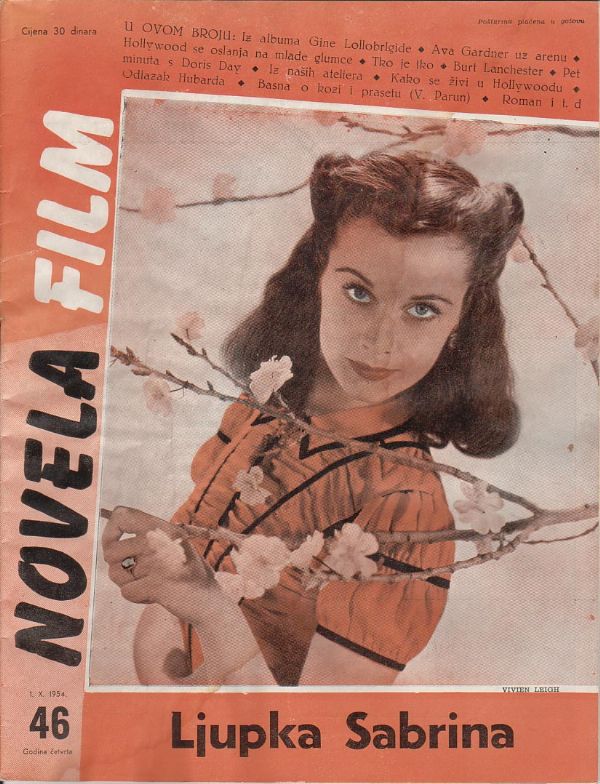 NOVELA FILM magazine side cover Issue 46 1 October 1954