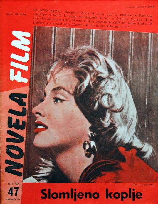 NOVELA FILM magazine side cover Issue 47 15 October 1954
