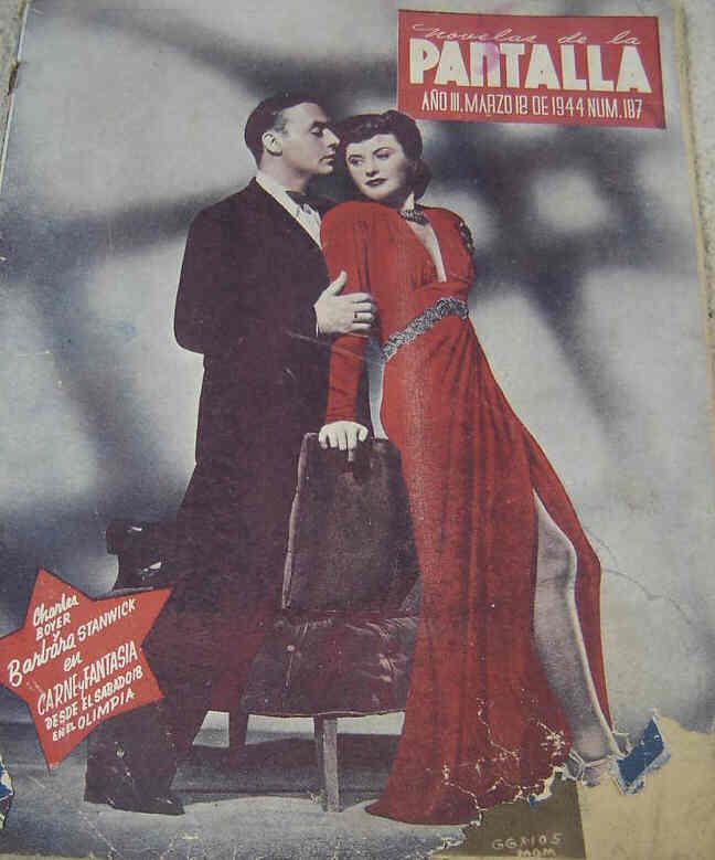 NOVELAS DE LA PANTALLA magazine side cover Issue 187 18 March 1944