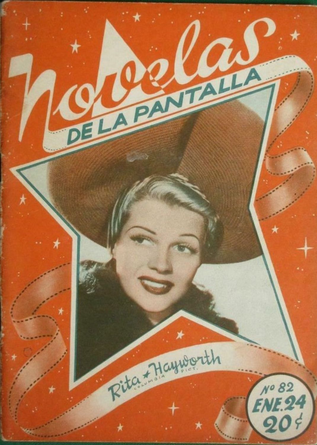 NOVELAS DE LA PANTALLA magazine side cover Issue 82 24 January 1942