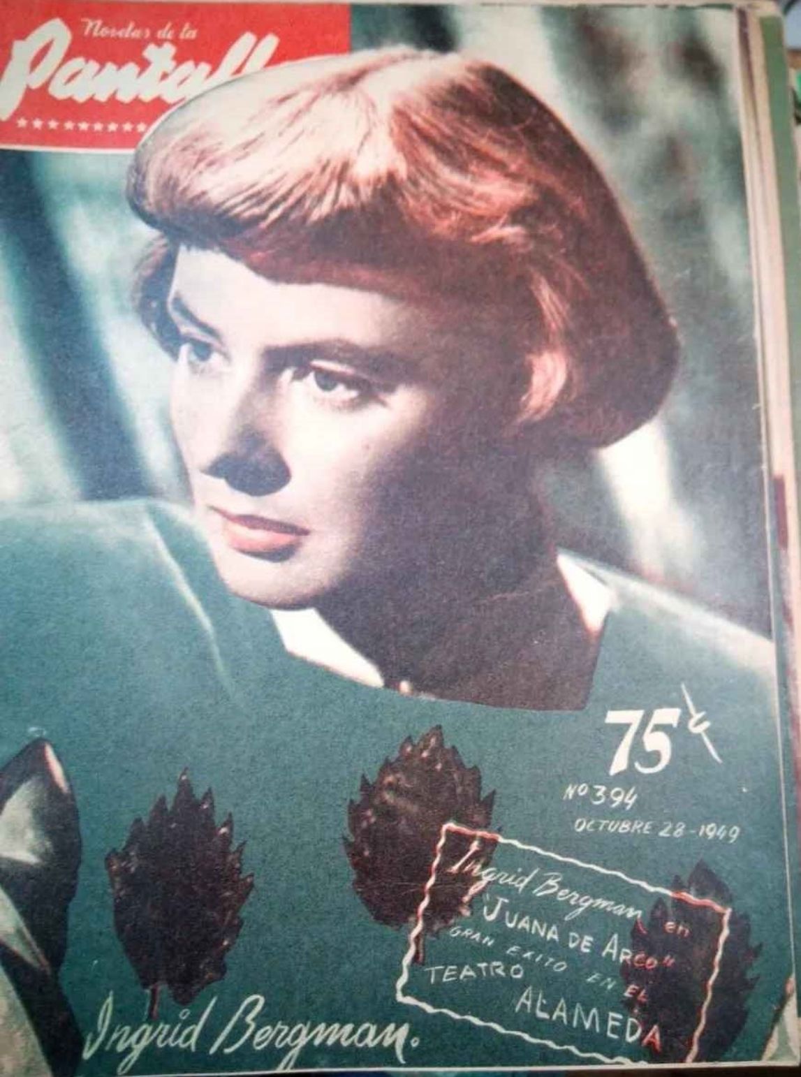 NOVELAS DE LA PANTALLA magazine side cover Issue 394 28 October 1949