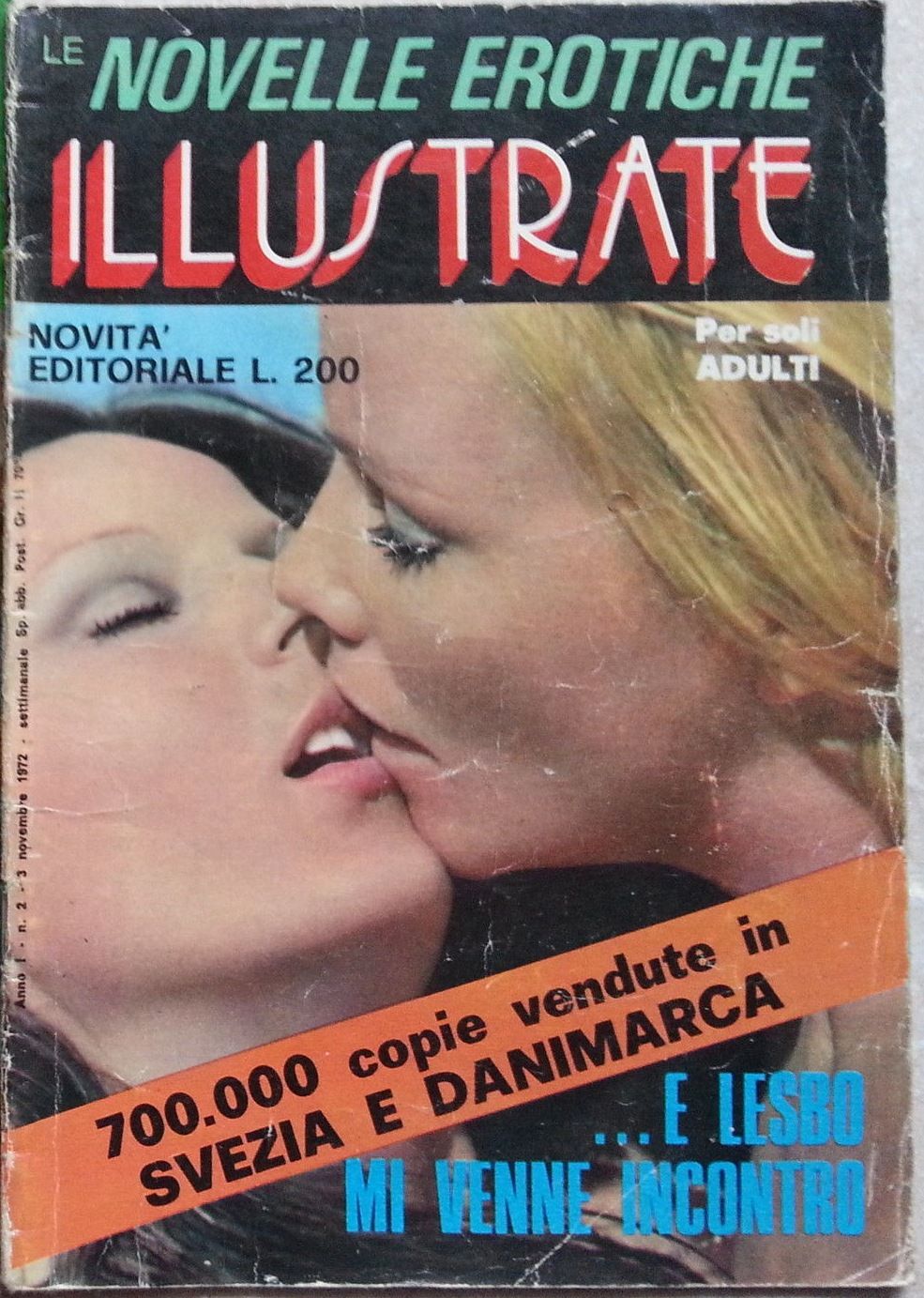 NOVELLE EROTISCHE ILLUSTRATE magazine side cover Issue 2 3 November 1972