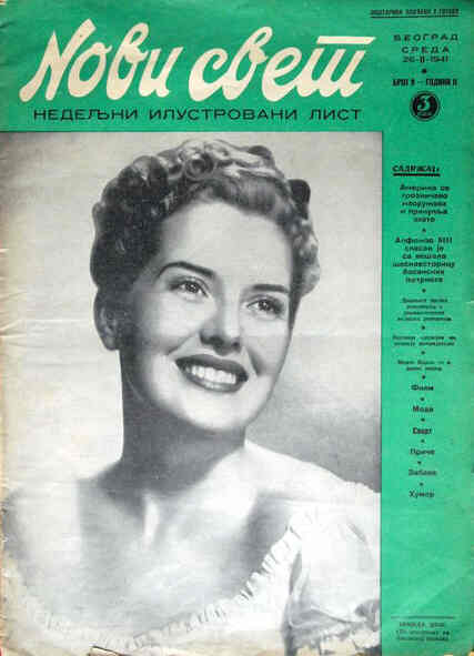 NOVI SVET magazine side cover 26 February 1941