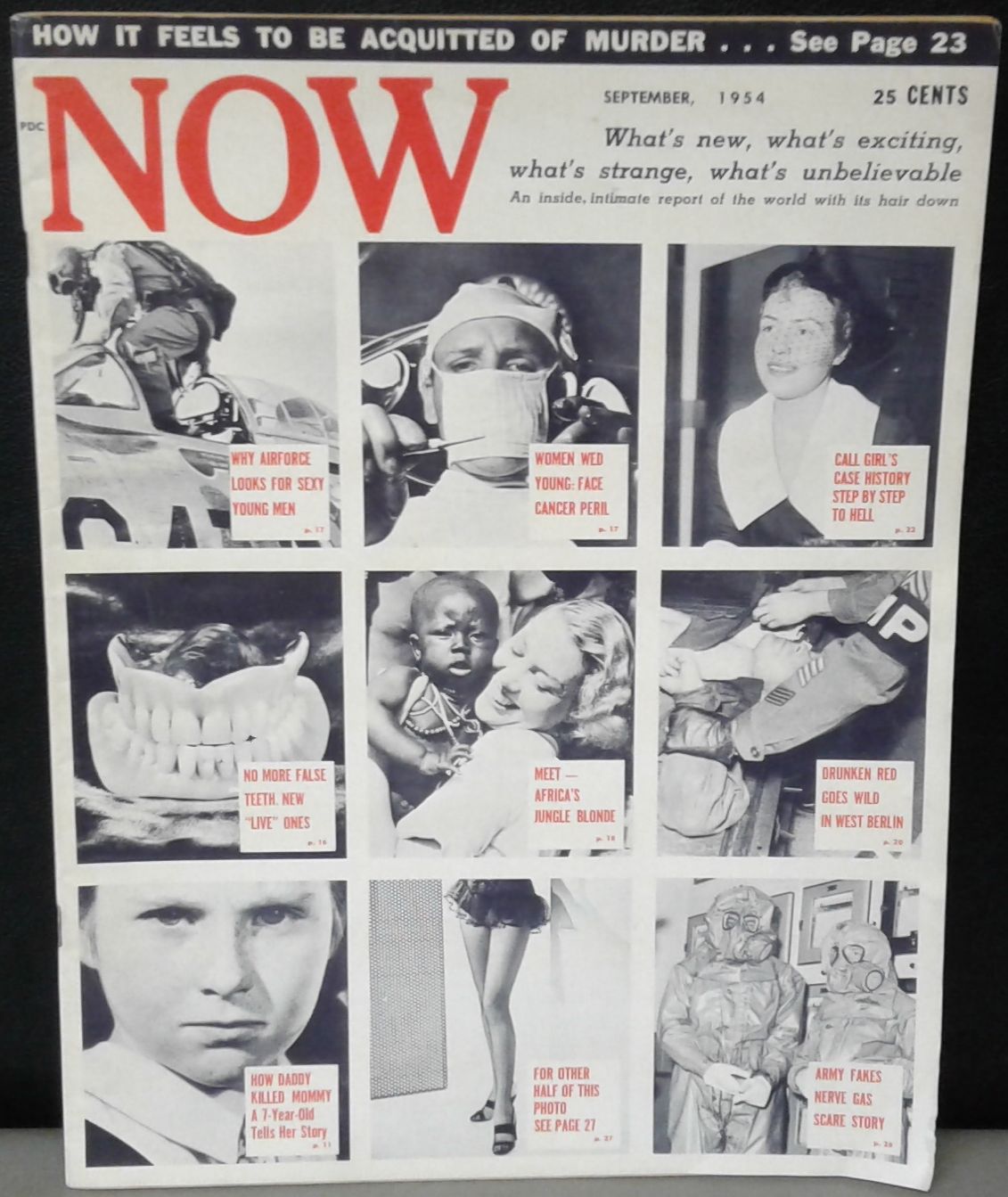 NOW magazine side cover  September 1954