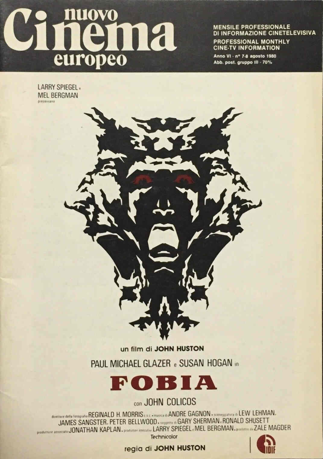 NUOVO CINEMA EUROPEO magazine side cover Issue 7/8 August 1980