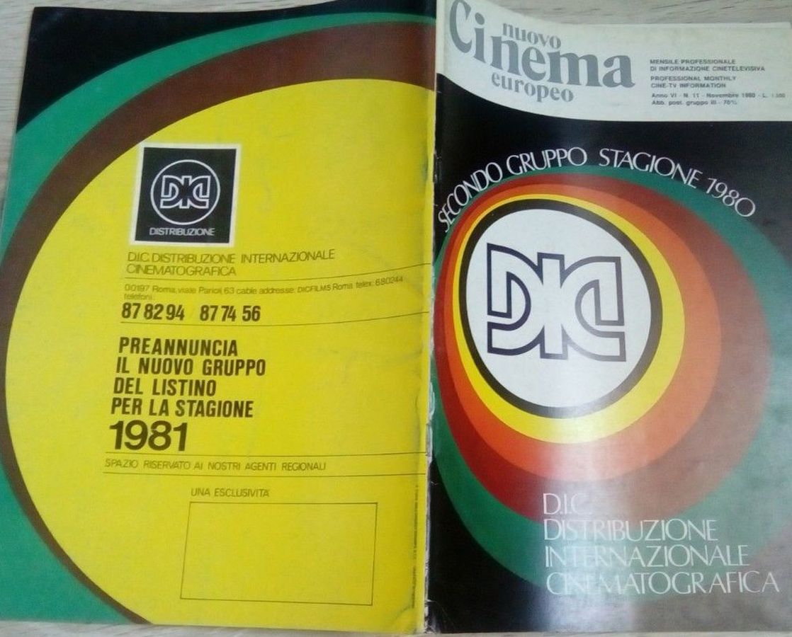 NUOVO CINEMA EUROPEO magazine side cover  November 1980