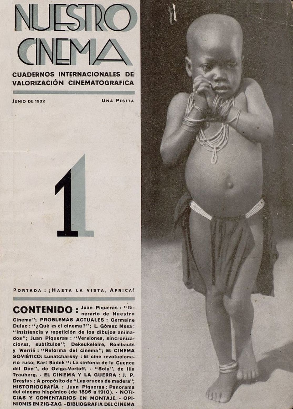 NUESTRO CINEMA magazine side cover Issue 1 June 1932