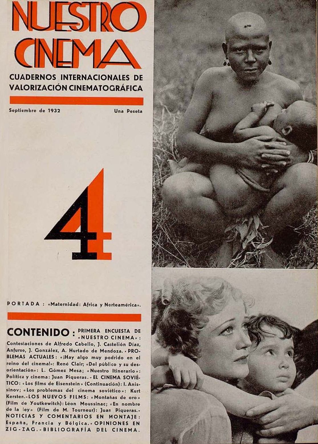 NUESTRO CINEMA magazine cover Issue 4 September 1932