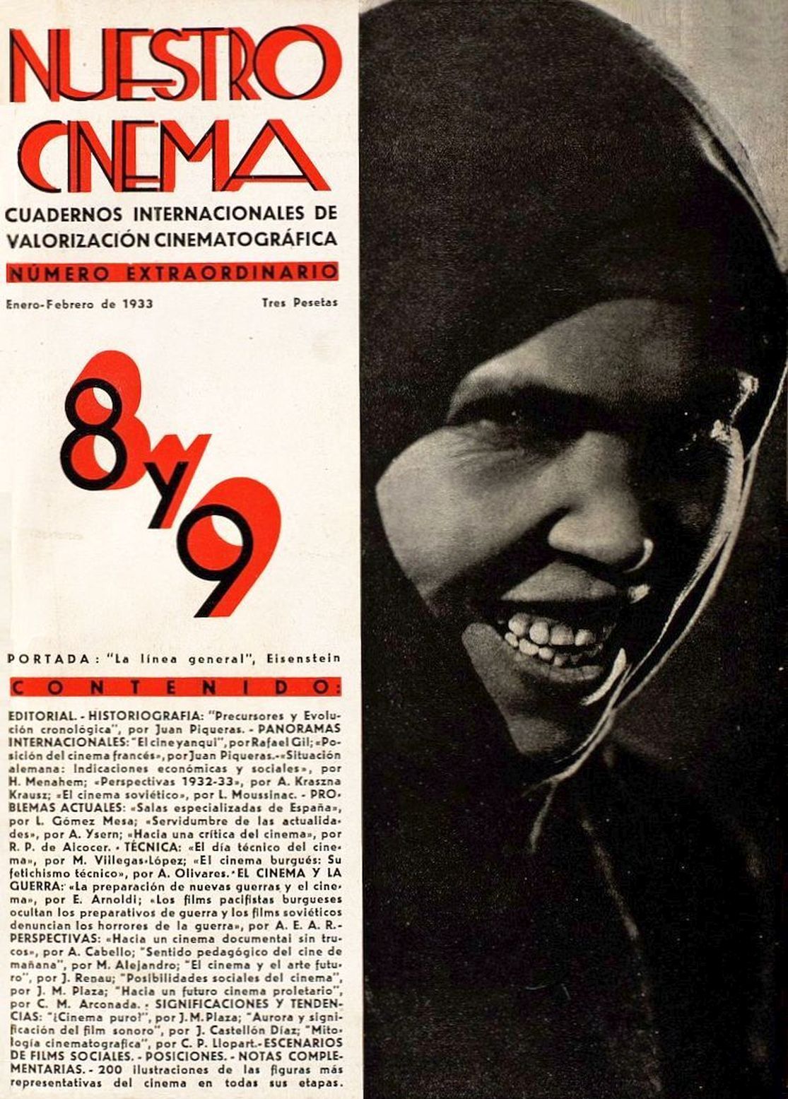 NUESTRO CINEMA magazine side cover Issue 8/9 January/February 1933