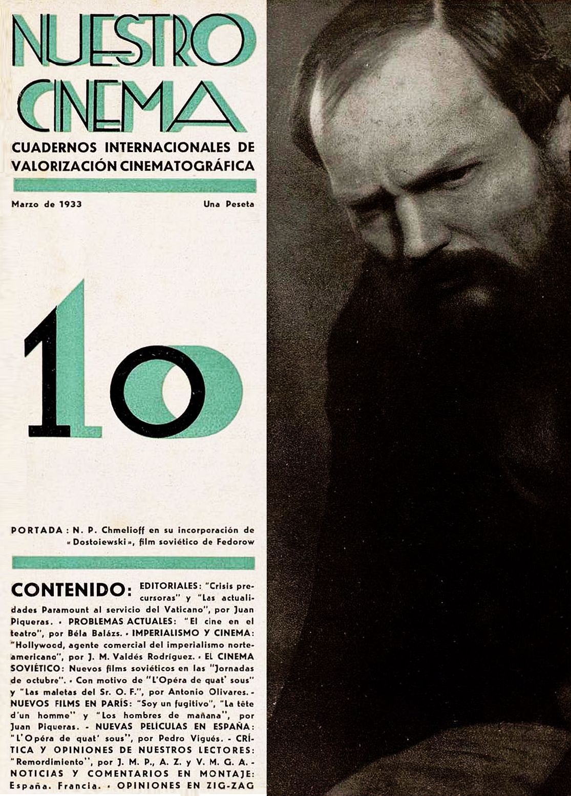 NUESTRO CINEMA magazine side cover Issue 10  1933