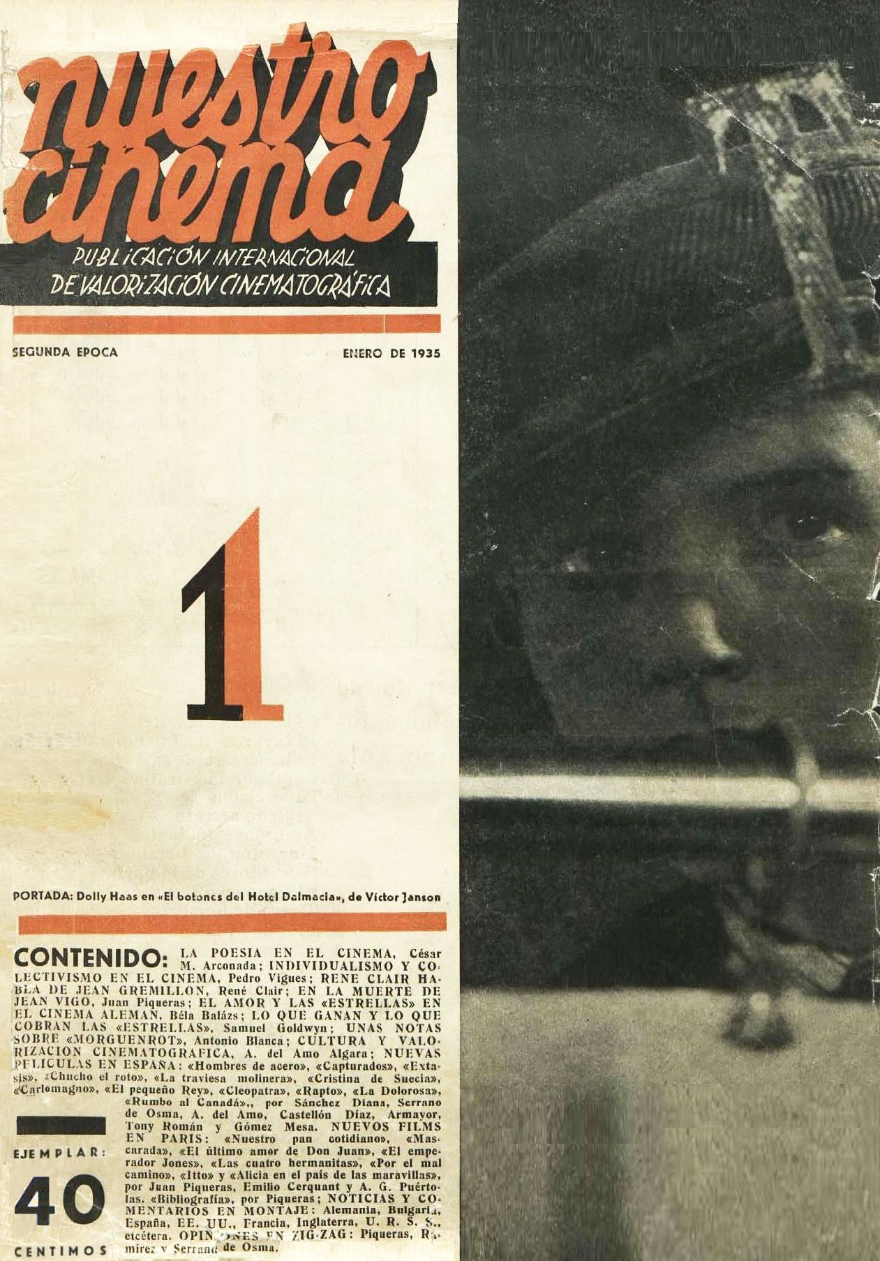 NUESTRO CINEMA magazine side cover Issue 14 January 1935