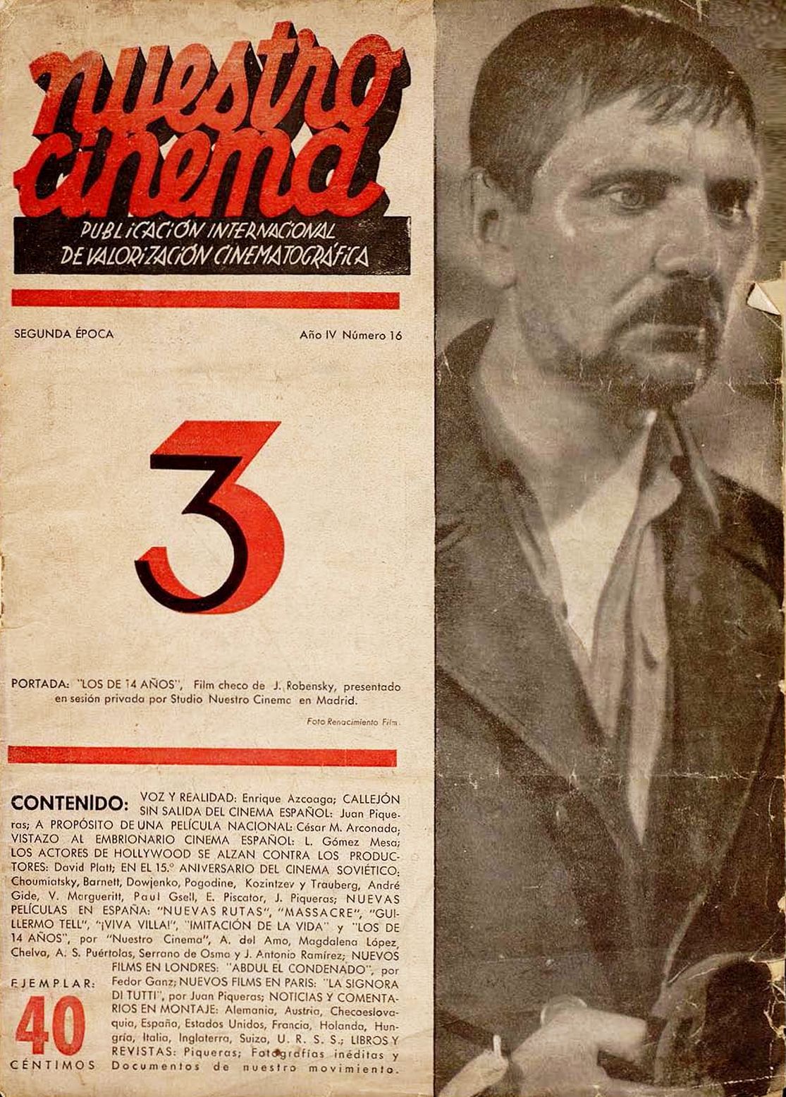 NUESTRO CINEMA magazine side cover Issue 16 March/April 1935