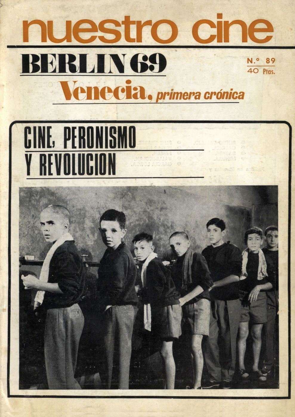 NUESTRO CINE magazine side cover Issue 89 September 1969