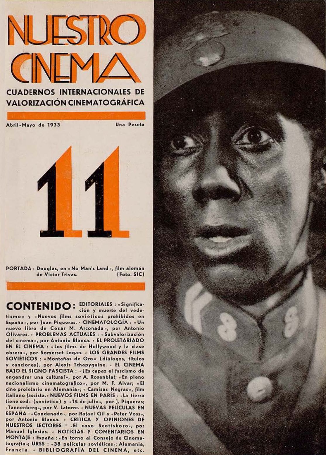 NUESTRO CINEMA magazine side cover Issue 11 April/May 1933