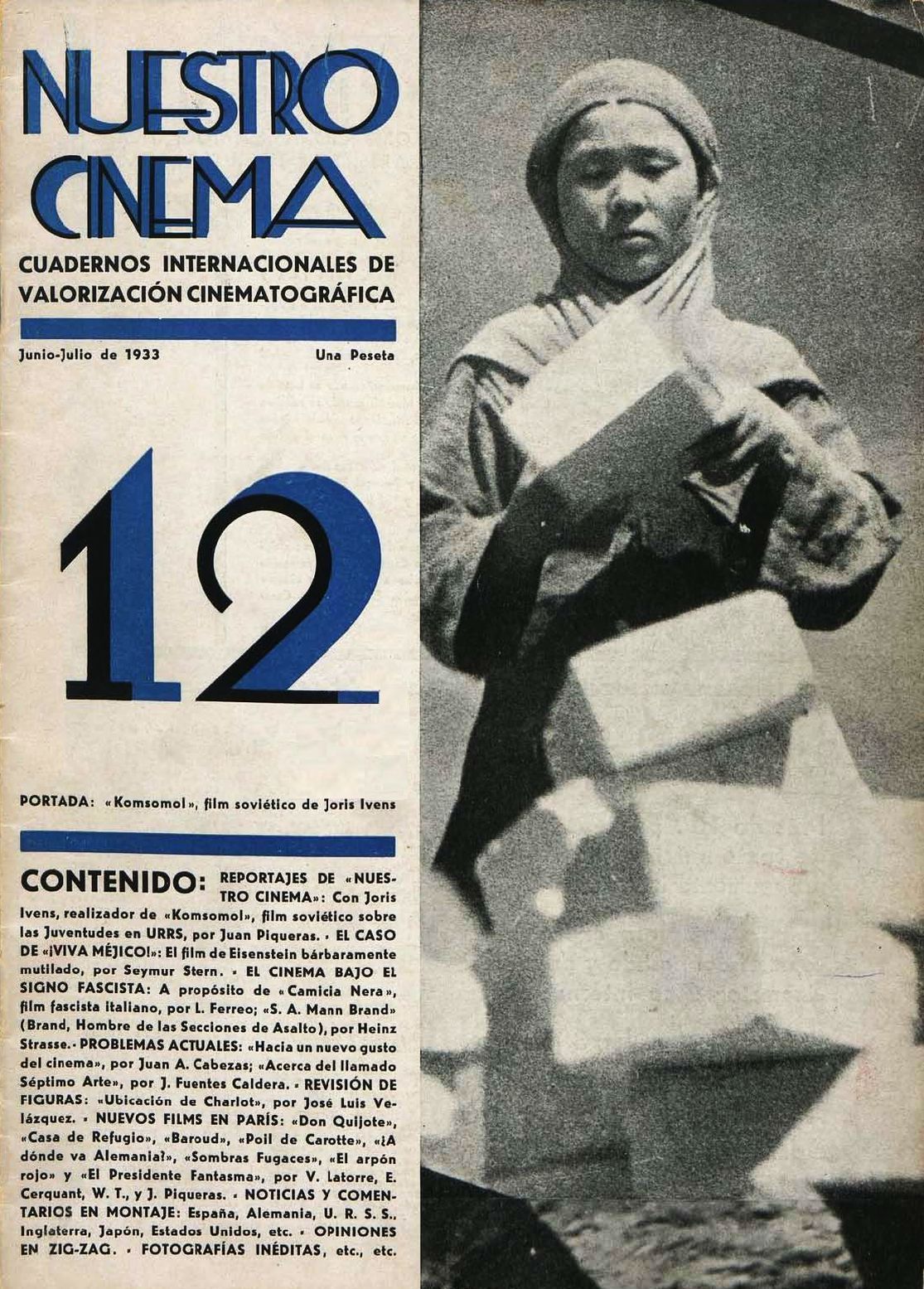 NUESTRO CINEMA magazine side cover Issue 12 July 1933