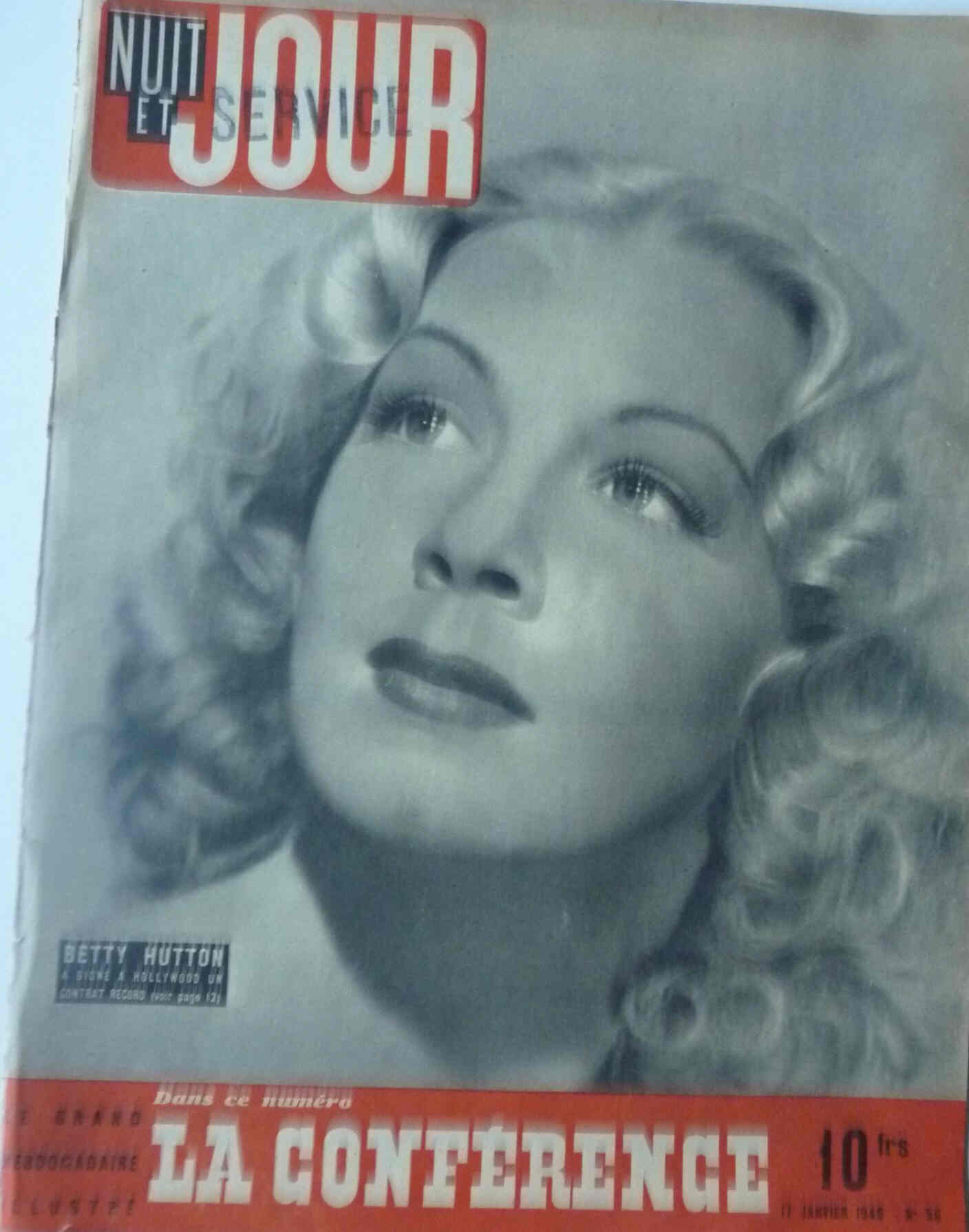 NUIT ET JOUR magazine side cover Issue 56 17 January 1946