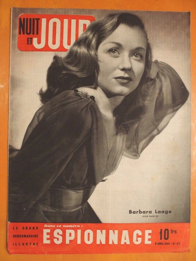 NUIT ET JOUR magazine side cover Issue 67 4 April 1946