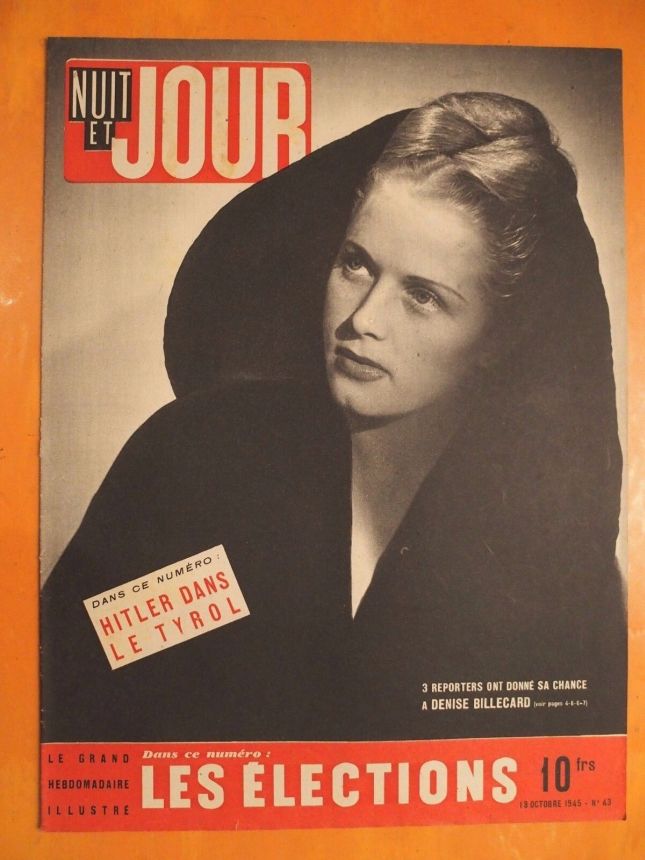 NUIT ET JOUR magazine side cover Issue 43 18 October 1945