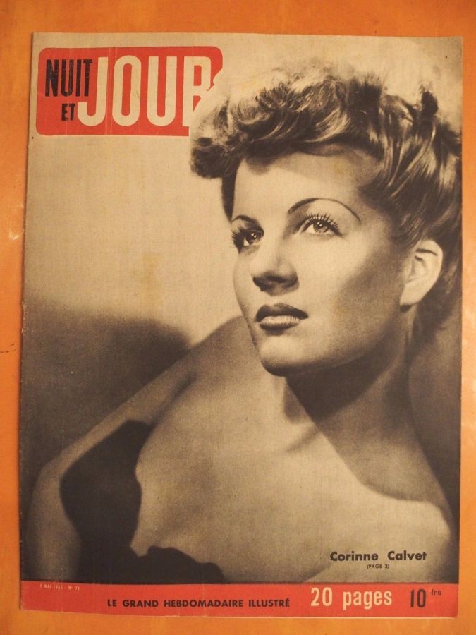 NUIT ET JOUR magazine side cover Issue 72 9 May 1946