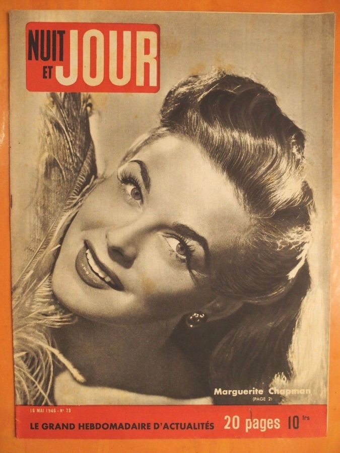 NUIT ET JOUR magazine side cover Issue 73 16 May 1946