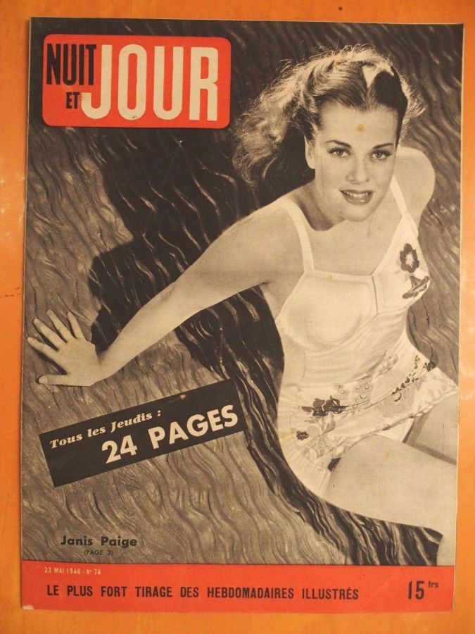 NUIT ET JOUR magazine side cover Issue 74 23 May 1946