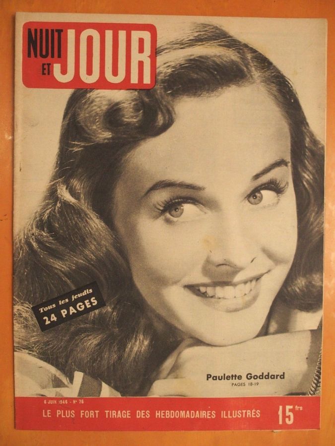 NUIT ET JOUR magazine side cover Issue 76 6 June 1946