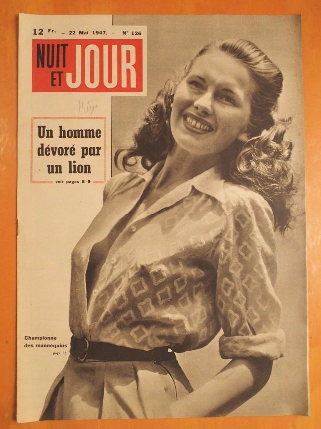 NUIT ET JOUR magazine side cover Issue 126 22 May 1947