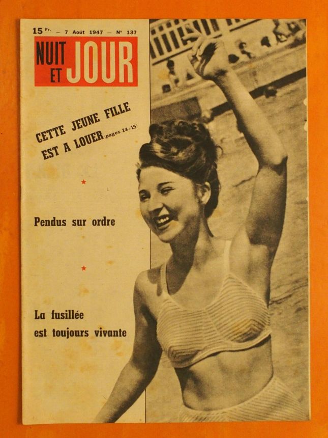 NUIT ET JOUR magazine side cover Issue 137 7 August 1947