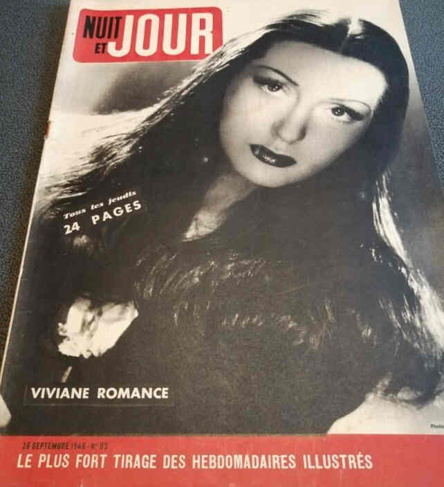NUIT ET JOUR magazine side cover Issue 92 26 September 1946