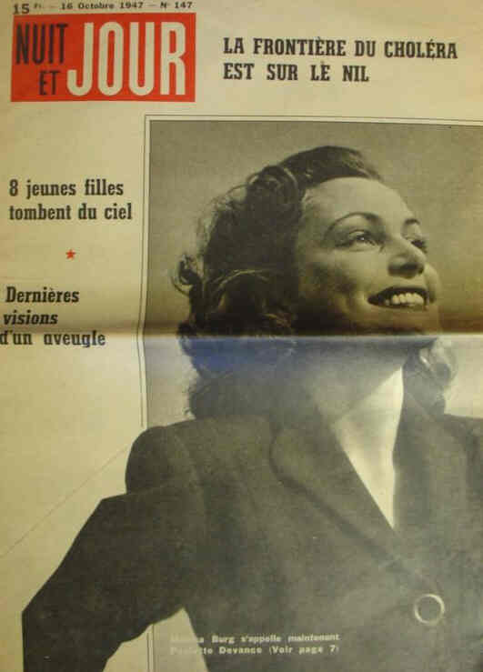 NUIT ET JOUR magazine side cover Issue 147 16 October 1947
