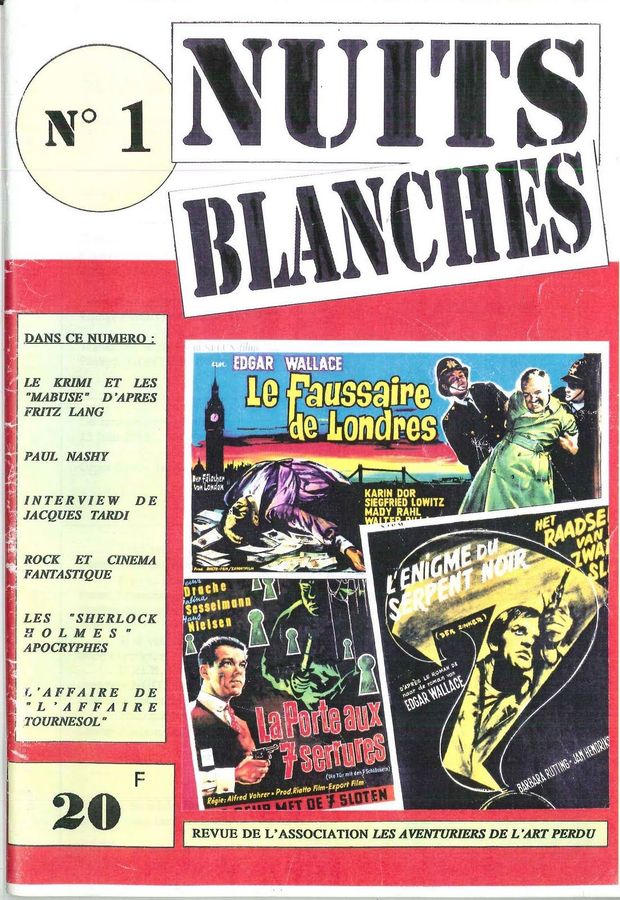 NUITS BLANCHES magazine side cover Issue 1 1st Quarter 1994
