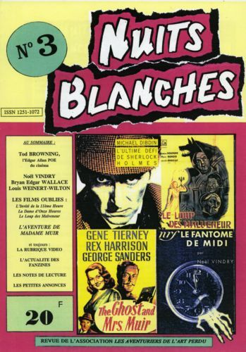 NUITS BLANCHES magazine side cover Issue 3 1st Quarter 1995