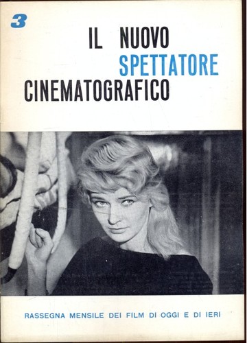 NUOVO SPETTATORE CINEMATOGRAFICO magazine side cover Issue 3 September 1959