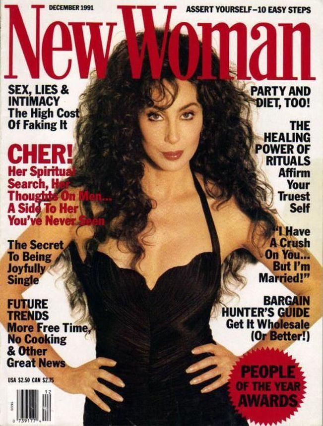 NEW WOMAN USA magazine side cover  December 1991