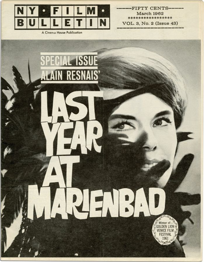 NY FILM BULLETIN magazine side cover Issue 43 March 1962