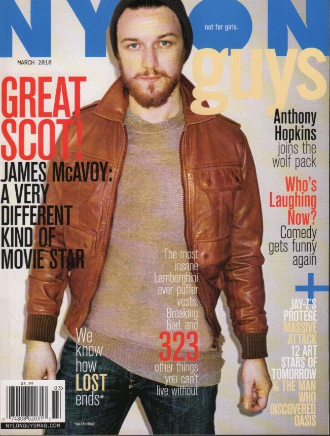 NYLON GUYS magazine side cover  March 2010